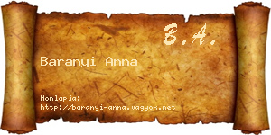 Baranyi Anna névjegykártya